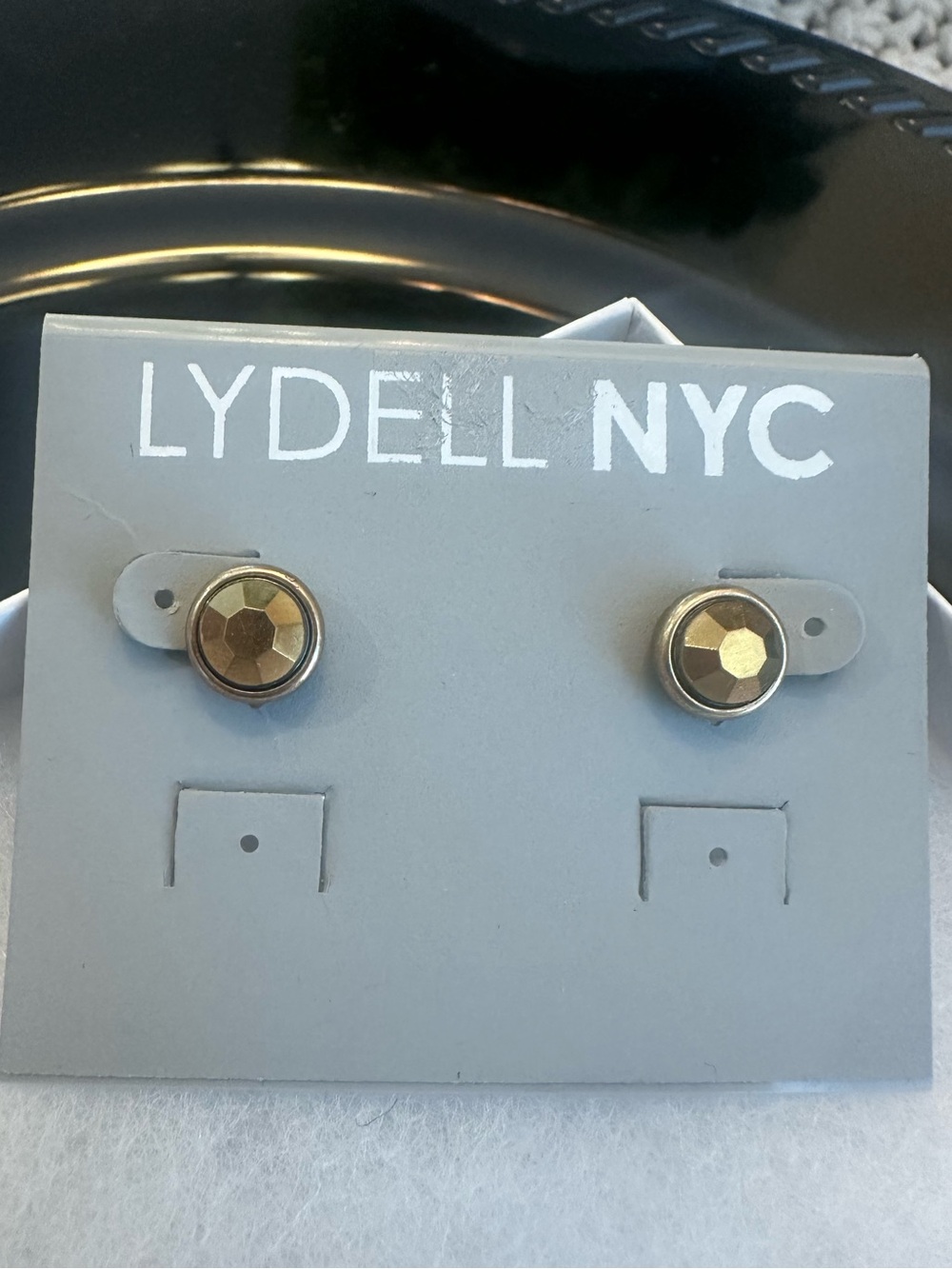 NWT Lydell NYC Bezel Faceted Crystal Stud Earrings